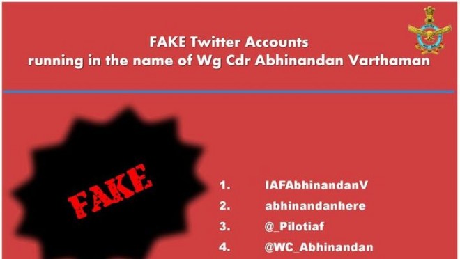 Abhinandhan Social media accounts all fake, clarifies IAF