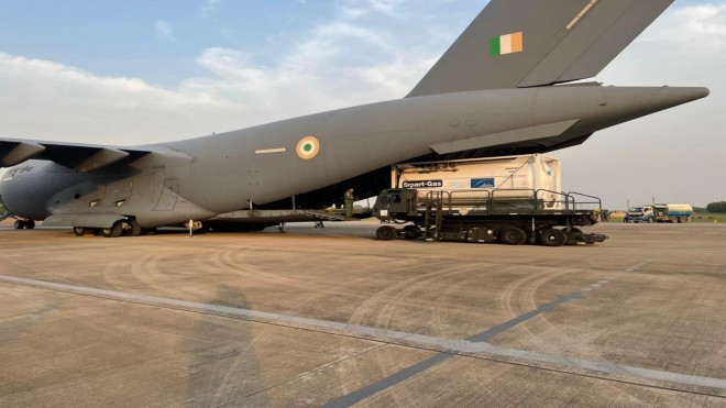 The Air Force and the Indian Navy conducted 400 sorties airlift & oxygen tankers with in the country. 