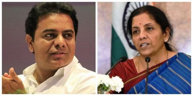 KTR counter attacks Nirmala sitharaman on this issue particularly