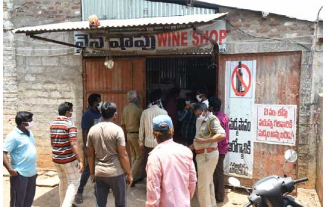 This queue is for liquor-an extremely essential service
