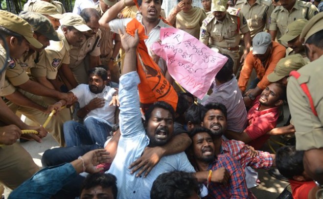 Protest over Telangana intermediate board broke down