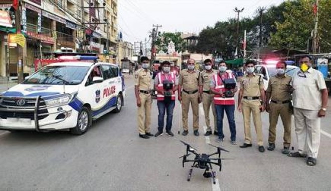 Mancherial police using drone cameras to catch Lockdown violators